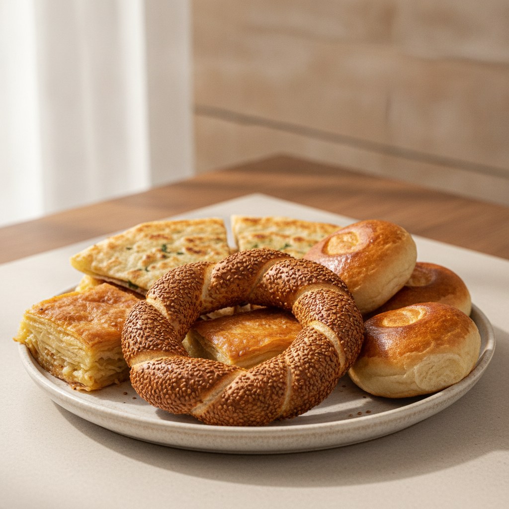 Simit su böreği ve açma hamur işleri